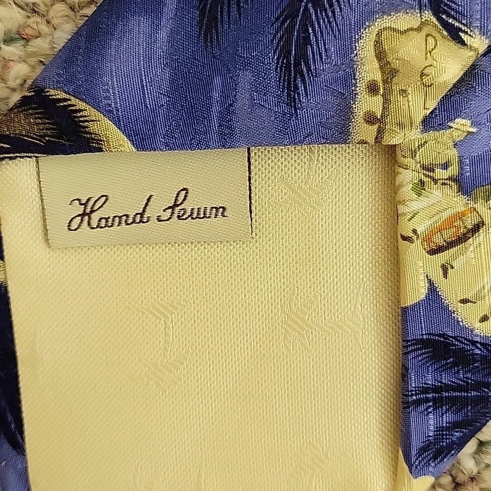 Tommy Bahama, Men's Blue and Green Tropical Tie, Hand Sewn, Silk